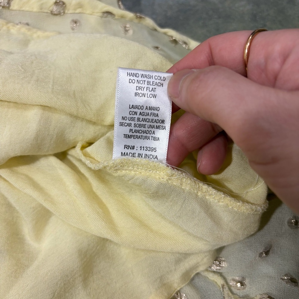En Creme Womens Deep V-Neck Light Yellow Maxi Dress Sz S Wedding Party Beach EUC - Picture 14 of 16